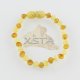 Teething amber bracelet raw beads matt honey